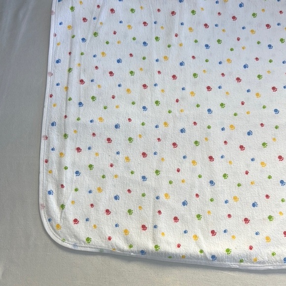 Colorful paw shaped Polka Dot Cotton Flannel Blanket - Picture 2 of 2